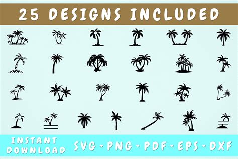 Download Free Palm Tree SVG Bundle - 25 Designs Files Free PSD Mockups
