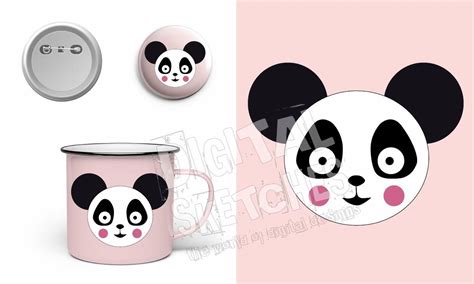Download Free Panda Head Bear Cut File Vector Silhouette .SVG .DXF for Cricut Machine