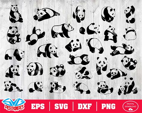Download Free Panda SVG / DXF / EPS Files Silhouette DXF Files