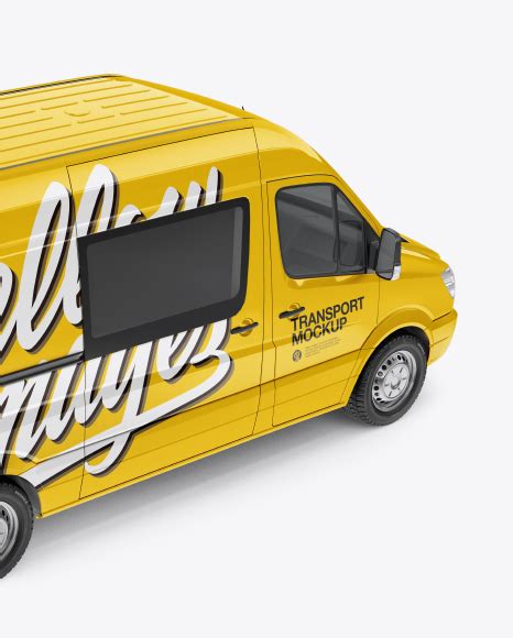 Download Free Panel Van - Half Side View (High-Angle Shot) PSD Generator