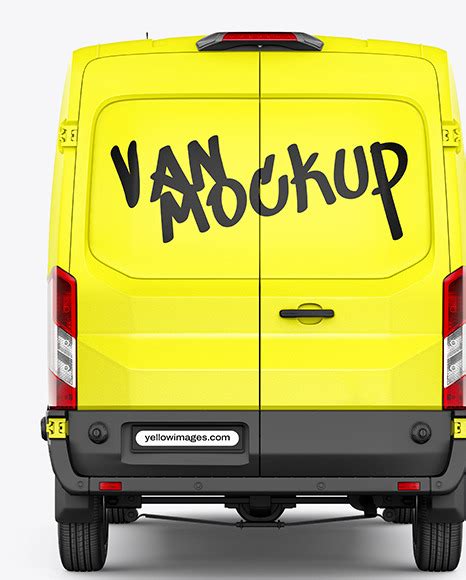 Download Free Panel Van Mockup - Back View PSD Yellowimages