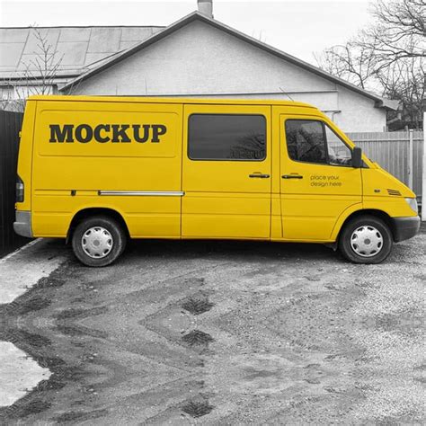 Download Free Panel Van Mockup - Front View PSD Yellowimages Free Mockups PSD Files