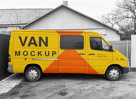 Download Free Panel Van Mockup - Front View PSD Yellowimages.com Free Object Mockups PSD Files