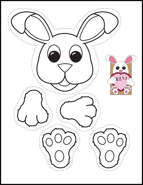 Free Paper Bag Bunny Template