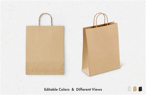 Download Free Paper Bag Mockup - Half Side View PSD Generator