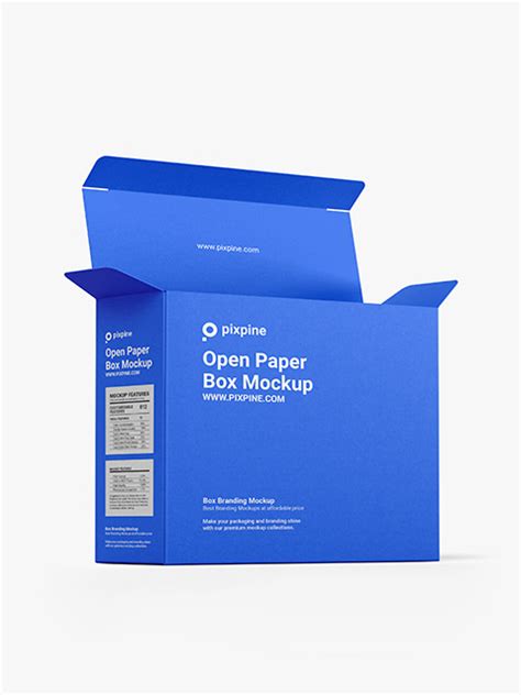 Download Free Paper Box Mockup - Half Side View PSD Mockup Templates