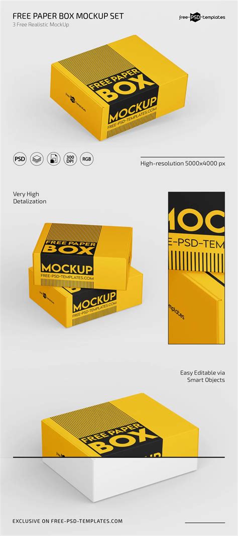 Download Free Paper Box Mockup - Side View PSD Mockup Templates