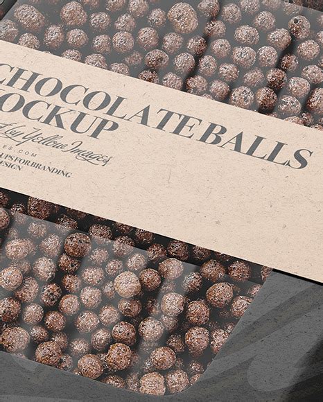 Download Free Paper Box With Chocolate Balls Mockup PSD Object Mockups PSD Files