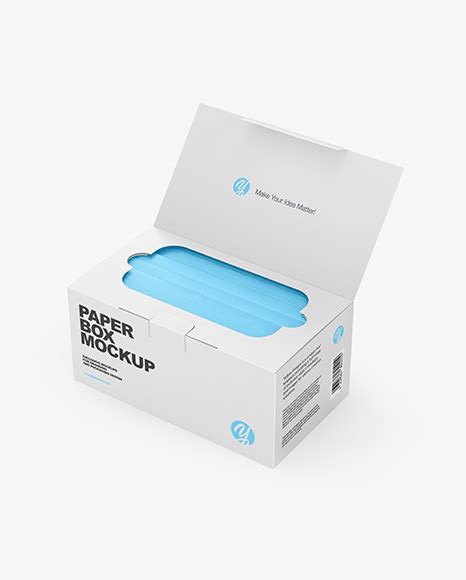 Download Free Paper Box With Medical Face Masks Mockup TIFF PSD Generator