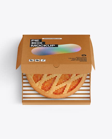 Download Free Paper Box With Pie Mockup PSD Generator