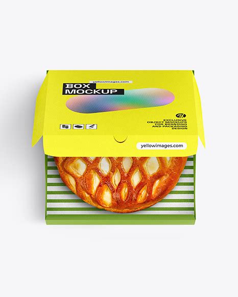 Download Free Paper Box With Pie Mockup PSD Generator PSD Files