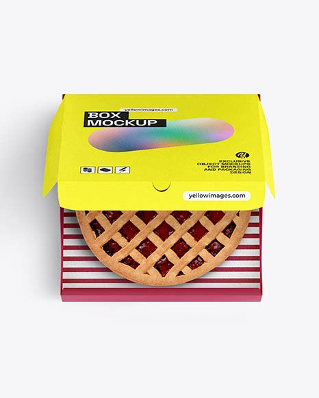 Download Free Paper Box With Pie Mockup PSD Yellow Images Free Mockups PSD Files