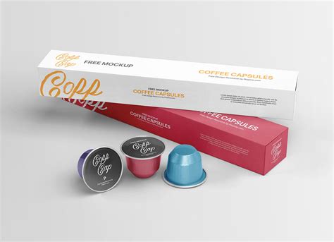 Download Free Paper Box with Coffee Capsules Mockup PSD Generator