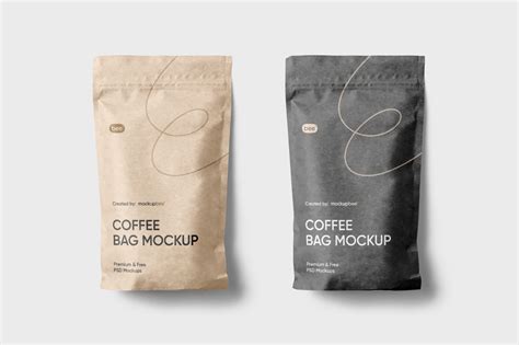 Download Free Paper Coffee Bag Mockup Set PSD Templates Object Mockups