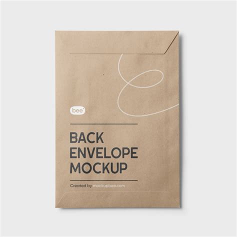 Download Free Paper Envelope Mockup - Back View PSD Generator