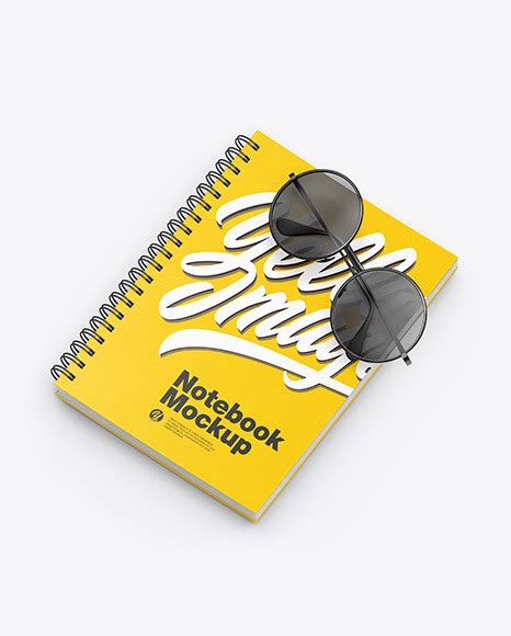 Download Free Paper Notebook with Sunglasses Mockup PSD TIFF Files PSD Files