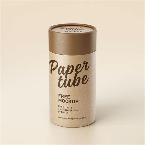 Download Free Paper Tube Mockup - Half Side View PSD Generator