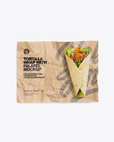 Download Free Papper Wrapper With Falafel Tortilla Mockup PSD PSD Yellowimages PSD Files