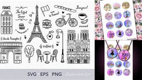 Download Free Paris Digital Collage Sheet Cut Files