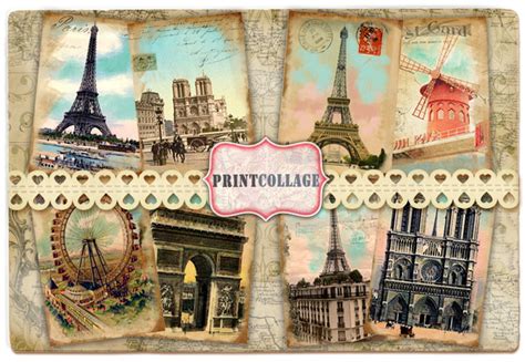 Download Free Paris Digital Collage Sheet Images
