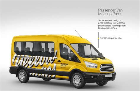 Download Free Passenger Van Mockup - Back View PSD Generator