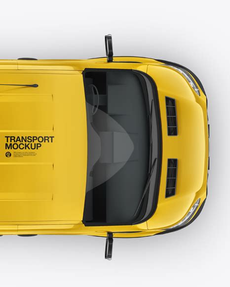 Download Free Passenger Van Mockup - Top View PSD Generator