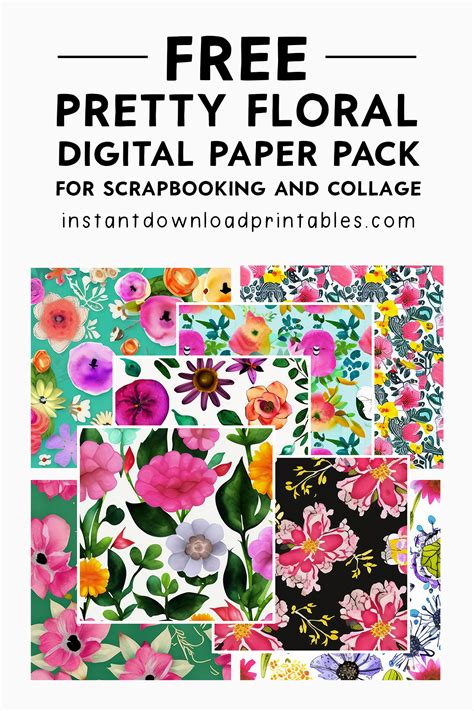 Download Free Pastel Floral Digital Paper Pack Printable
