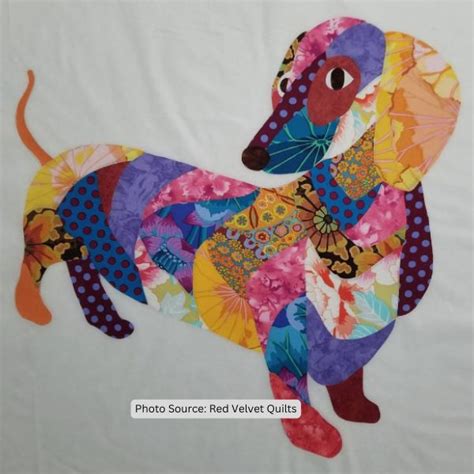 Download Free Patchwork Dachshund. Printable