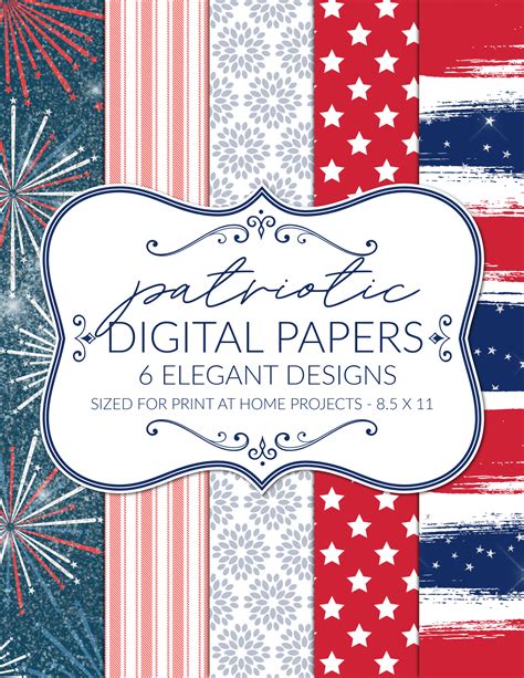 Download Free Patriotic Digital Paper For Crafts