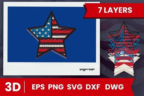 Download Free Patriotic Star SVG Cut File Commercial Use