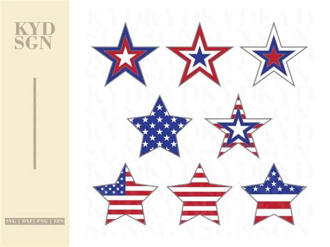 Download Free Patriotic Star SVG Cut File DXF Files
