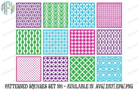 Download Free Pattern Squares Set 2 - SVG, DXF, EPS Cut Files Commercial Use For Crafts