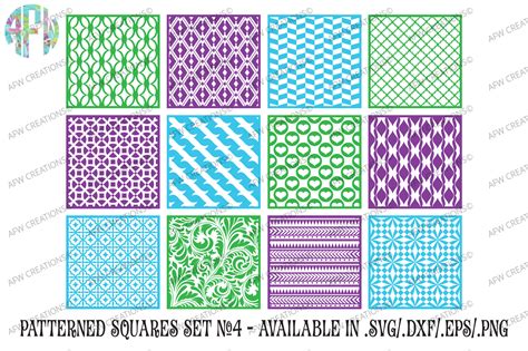 Download Free Pattern Squares Set 4 - SVG, DXF, EPS Cut Files Files