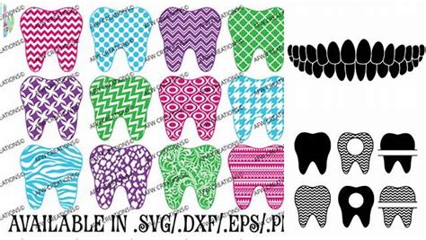 Download Free Pattern Teeth - SVG, DXF, EPS Digital Cut FIles For Crafts