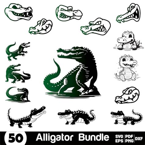 Download Free Patterned Alligators - Set 2 - SVG, DXF, EPS Commercial Use Free PSD Mockups