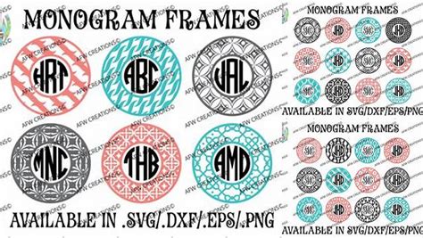 Download Free Patterned Circle Monogram Frames Files Cut Files