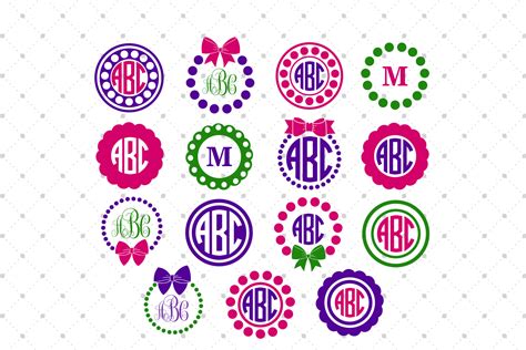 Download Free Patterned Circle Monogram Frames Files Easy Edite