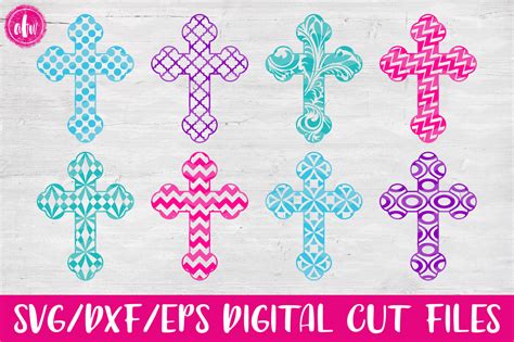 Download Free Patterned Crosses - SVG, DXF, EPS Cut Files Commercial Use DXF Files
