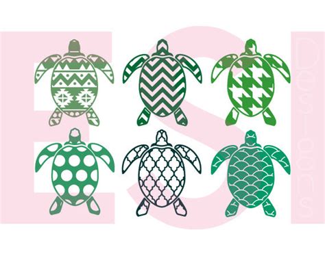 Download Free Patterned Turtle Designs - SVG, DXF, EPS Cricut SVG DXF Files