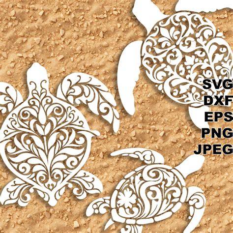 Download Free Patterned Turtle Designs - SVG, DXF, EPS For Cricut