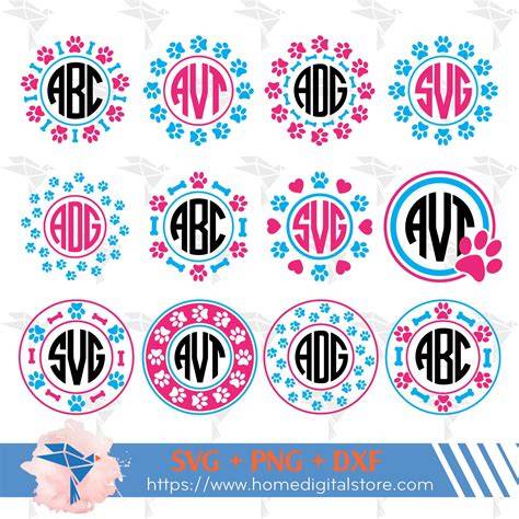 Download Free Paw Monogram SVG, PNG, DXF Digital Files Include Commercial Use For Crafts