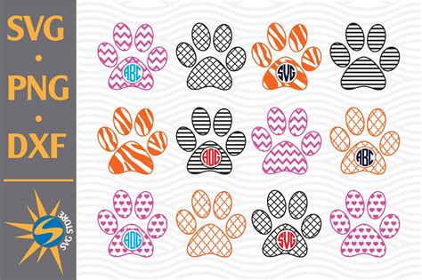Download Free Paw Monogram SVG, PNG, DXF Digital Files Include Easy Edite