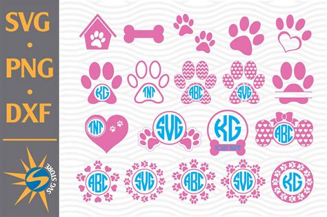 Download Free Paw Monogram SVG, PNG, DXF Digital Files Include Images