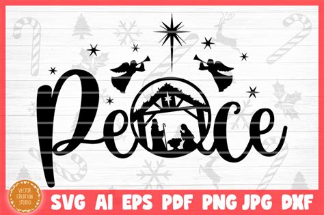 Download Free Peace Christmas Nativity SVG Cut File Files Free PSD Mockups