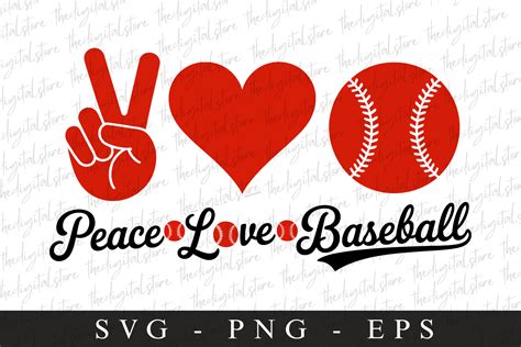 Download Free Peace Love Baseball SVG Cut File DXF Files