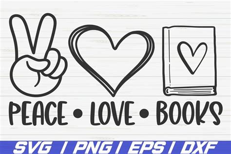 Download Free Peace Love Books SVG DXF Files