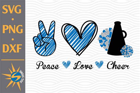 Download Free Peace Love Cheer SVG Cut File Commercial Use DXF Files