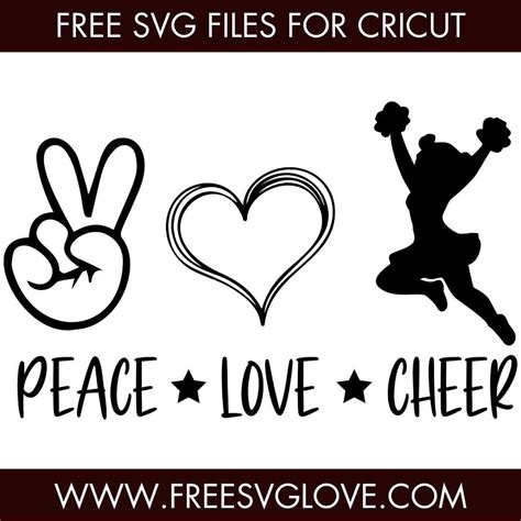 Download Free Peace Love Cheer SVG Cut File Cut Files