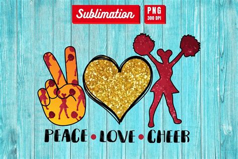 Download Free Peace Love Cheer Sublimation For Crafts