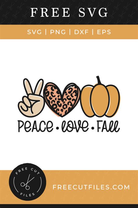 Download Free Peace Love Fall SVG Cut File Files Free PSD Mockups